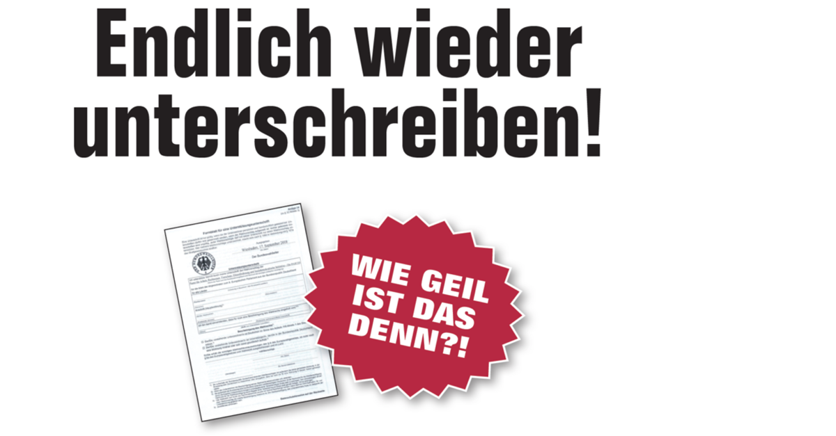 Unterstützerunterschriften für die Europawahl 2019